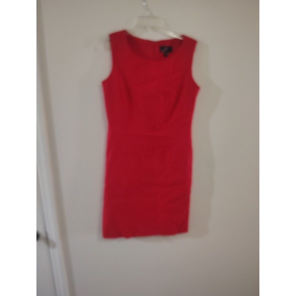 Ronni Nicole Red Sleeveless Sheath Dress Womens Size 8 Pleated Cockail Career